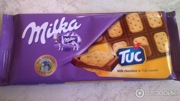 Шоколад Milka с крекером TUC фото