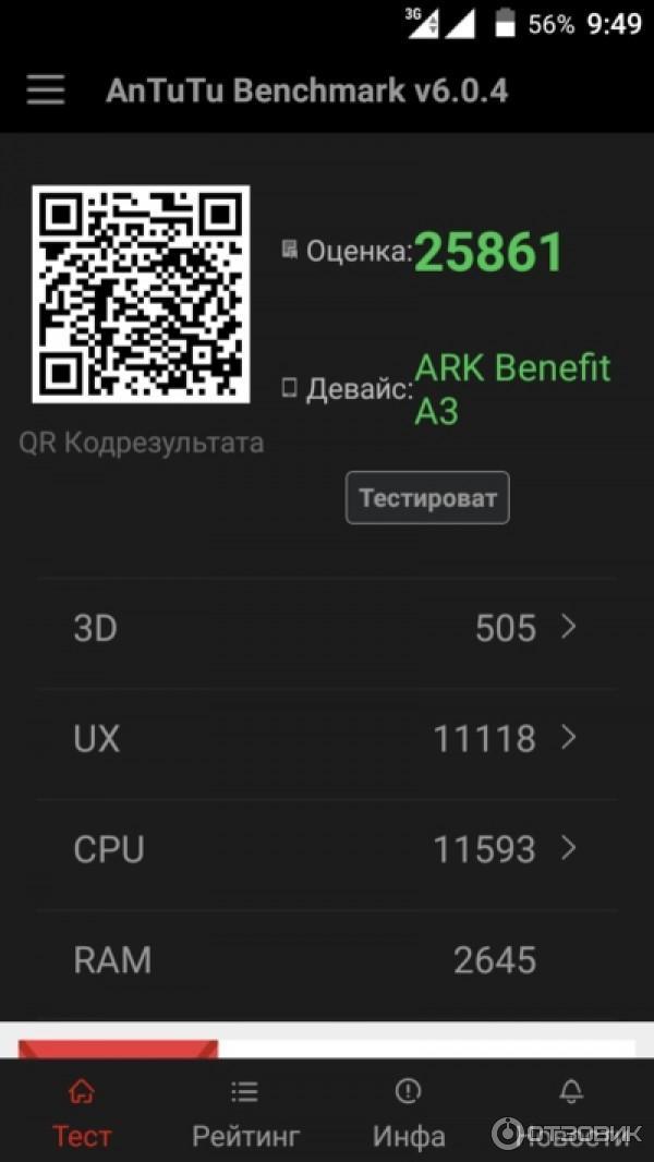 Смартфон Ark Benefit A3 фото