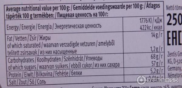 Марципан Zentis Marzipan Kartoffeln - упаковка и аннотации, белки, жиры, углеводы, энергетическая ценность