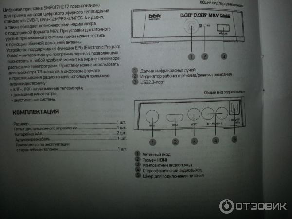 Цифровой телевизионный ресивер BBK SMP017HDT2 фото