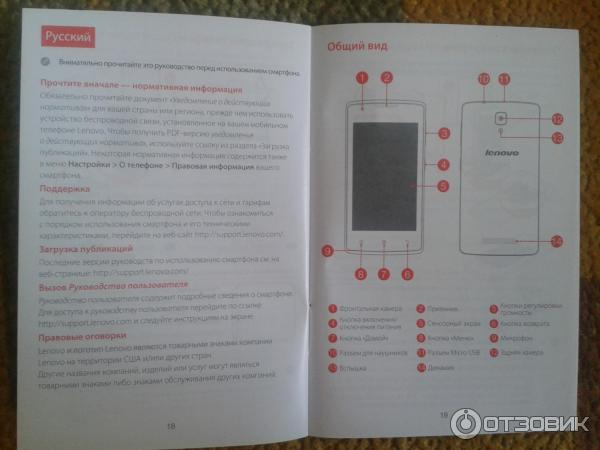 Смартфон Lenovo A1000 фото