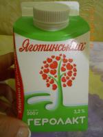Продукт кисломолочный питьевой Яготинський "Геролакт" 3,2% фото