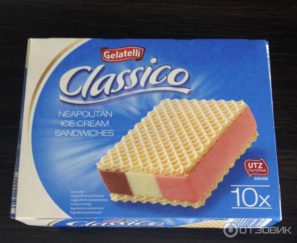 Мороженое Gelatelli Neapolitan Ice Cream Sandwiches фото