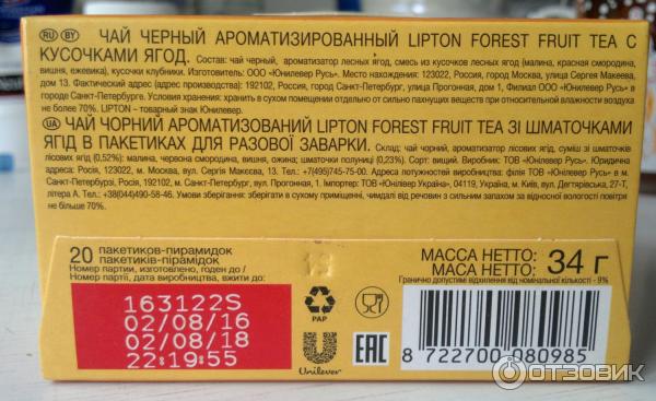 Чай Lipton Forest Fruit фото