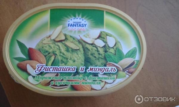 Мороженое пломбир с фисташкой и кусочками миндаля Dessert FANTAZY фото