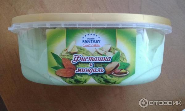 Мороженое пломбир с фисташкой и кусочками миндаля Dessert FANTAZY фото