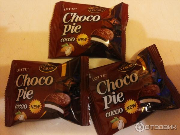 Печенье прослоенное глазированное Lotte Choco Pie Cacao фото