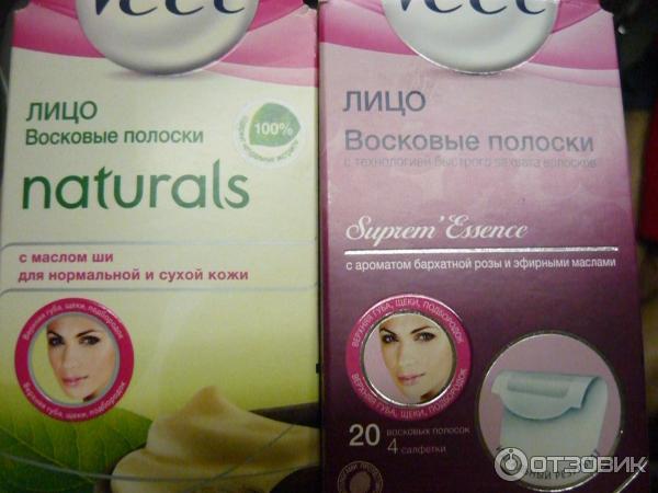 Восковые полоски Veet Naturals для лица фото