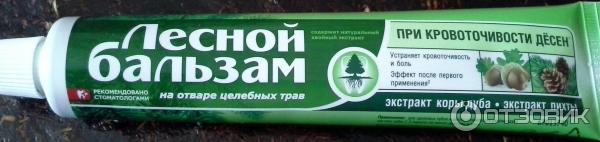 Зубная паста Лесной бальзам при кровоточивости десен на отваре целебных трав фото