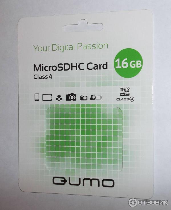 Карта памяти Qumo micro SDHC 16GB Class 4