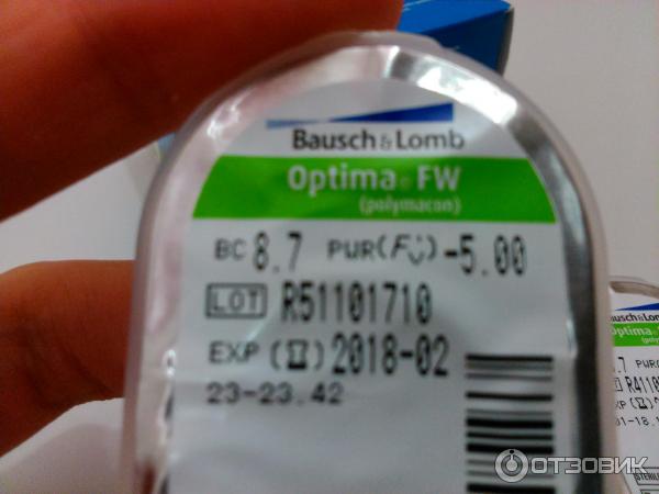 Контактные линзы Bausch&Lomb Optima FM (polymacon) фото