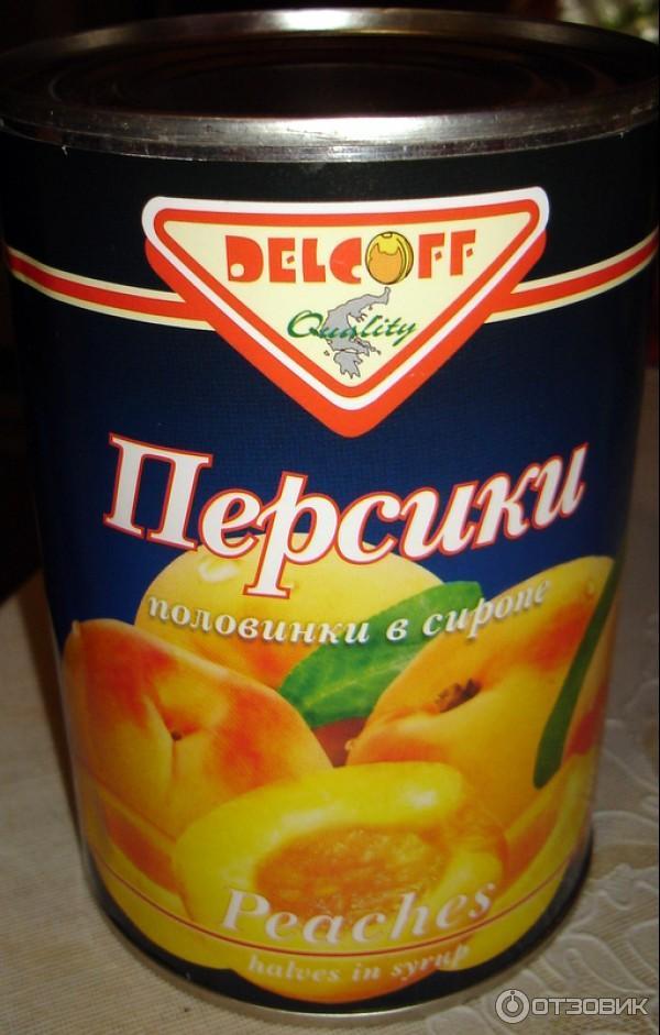 Персики консервированные Delcoff половинки в сиропе фото