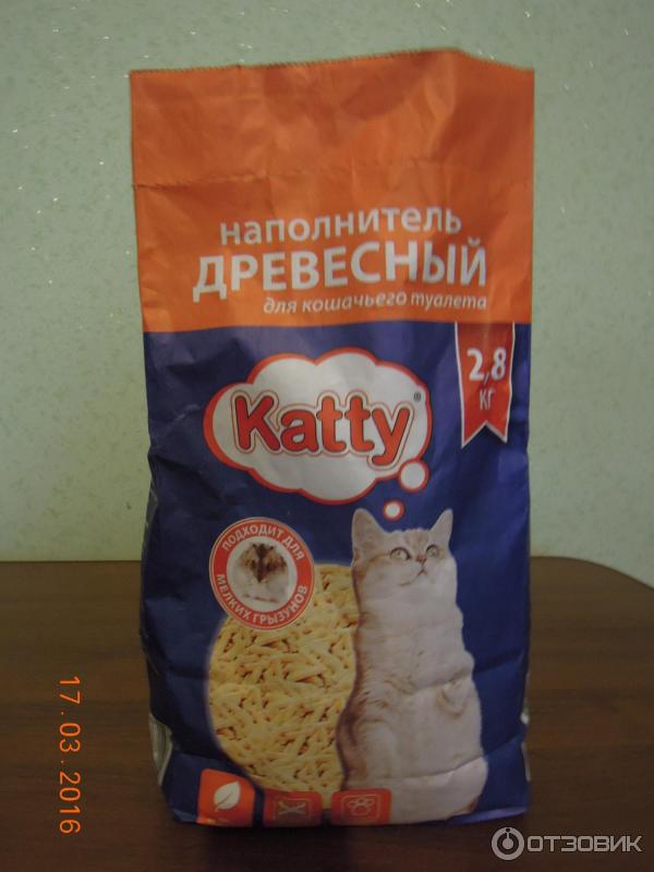 Древесный наполнитель для кошачьего туалета katty