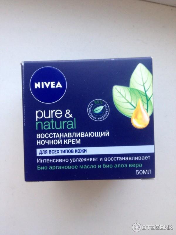 Восстанавливающий ночной крем для лица Nivea Visage Pure & Natural фото