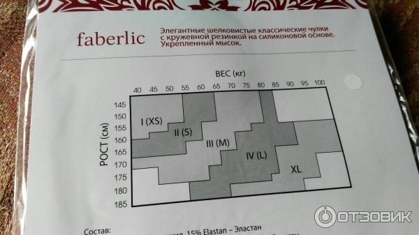 Женские шелковистые чулки Faberlic 20 den фото