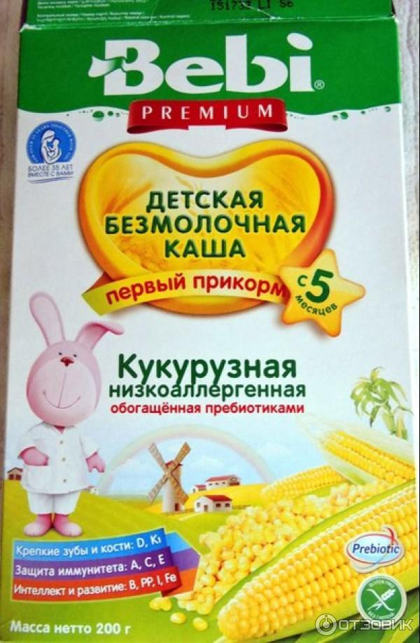 Детская безмолочная каша Bebi Кукурузная низкоаллергенная, обогащенная пребиотиками фото