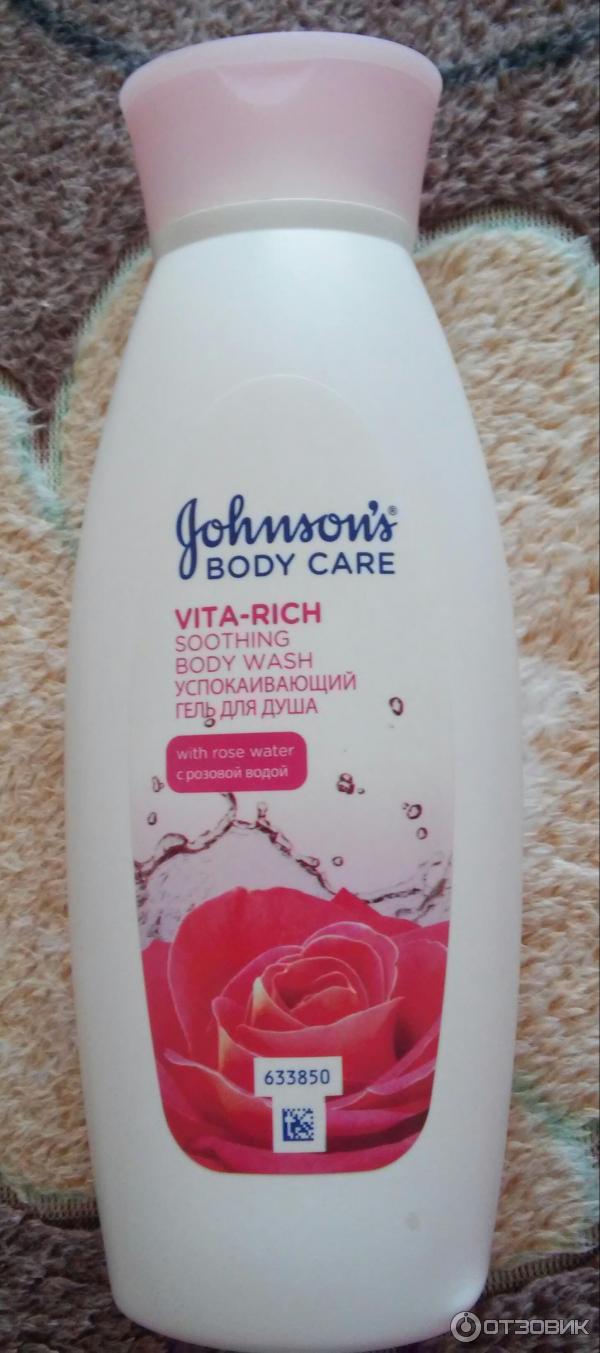 Успокаивающий гель для душа с розовой водой Johnson's Body Care Vita-Rich фото