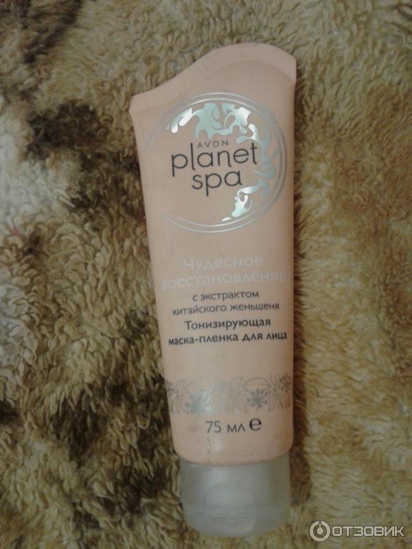 Тонизирующая маска-пленка для лица с экстрактом китайского женьшеня Avon Planet Spa Чудесное восстановление фото