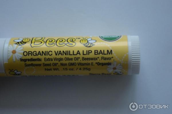 Бальзам для губ Sierra Bees Organic Vanilla Beeswax Lip Balm with Vitamin E фото