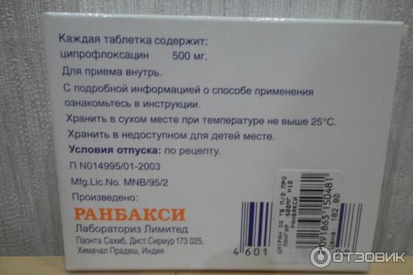 Цифран Ципрофлоксацин Ranbaxy 500мл фото