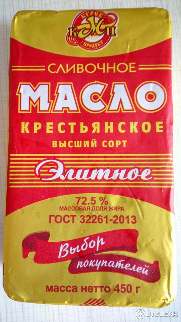 Масло сливочное Курскмаслопродукт Крестьянское. Элитное фото