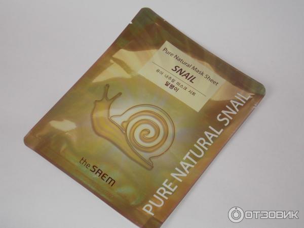 Тканевая маска для лица The Saem Pure Natural Mask Sheet Snail Восстанавливающая с муцином улитки фото