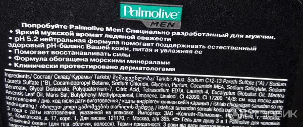 Гель для душа Palmolive Men 3 в 1 Северный океан освежающий фото