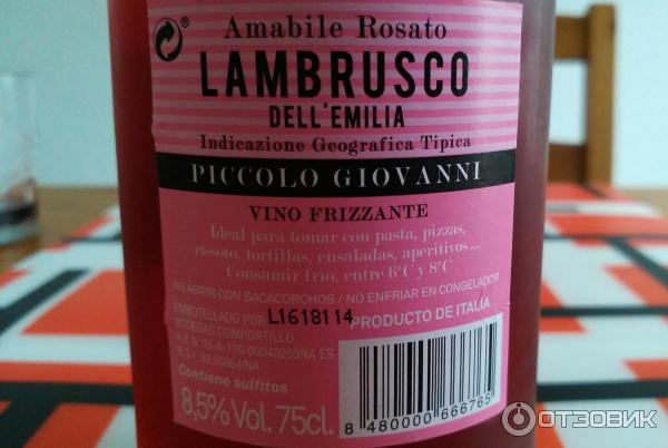 Вино Lambrusco Dell'Emilia Rialto Rosso Amabile фото