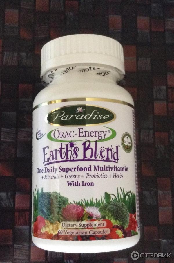 orac-energy earths blend one daily superfood multivitamin with iron