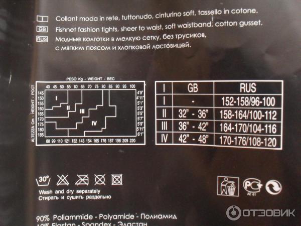 Колготки в сетку Innamore Microrete фото