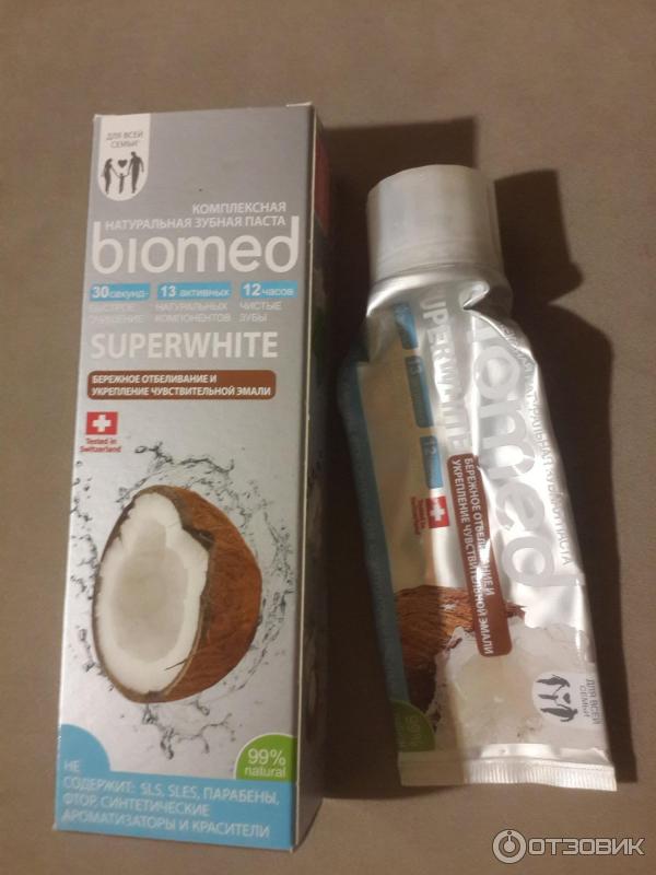 Зубная паста Biomed Superwhite с экстрактом кокоса фото