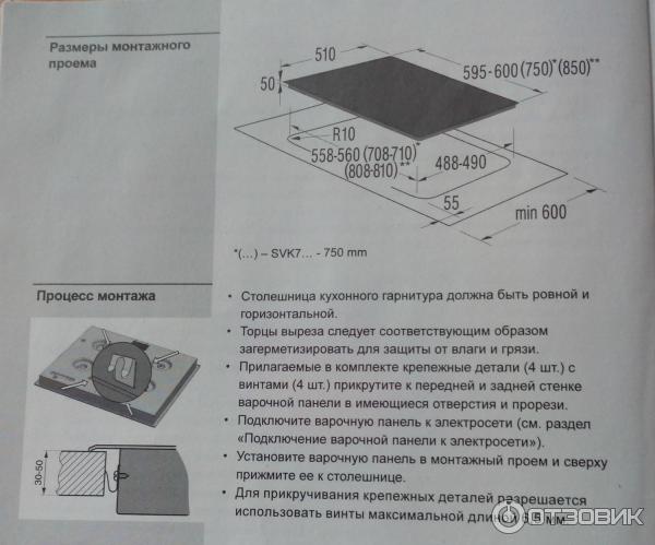 Установка индукционной варочной панели горение в столешницу