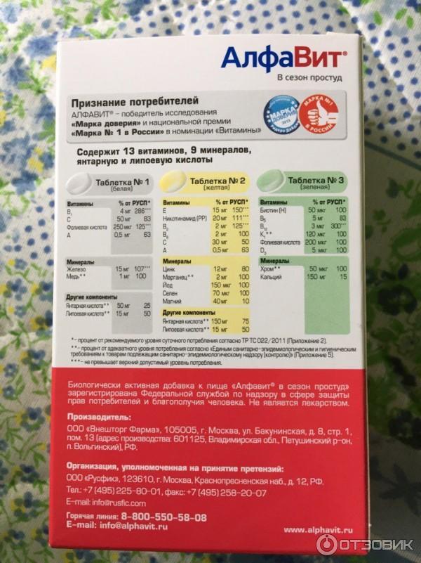 Витамины алфавит иммунитет. Витамины алфавит в период простуд.