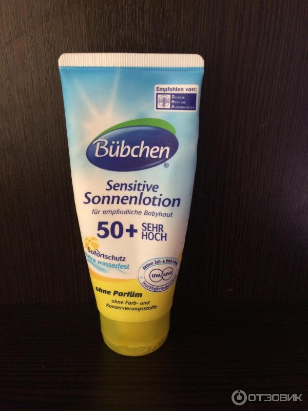 Солнцезащитное молочко для младенцев с чувствительной кожей Bubchen SPF 50+ фото