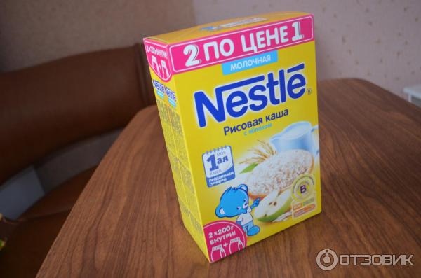 Каша Nestle рисовая с яблоком молочная фото