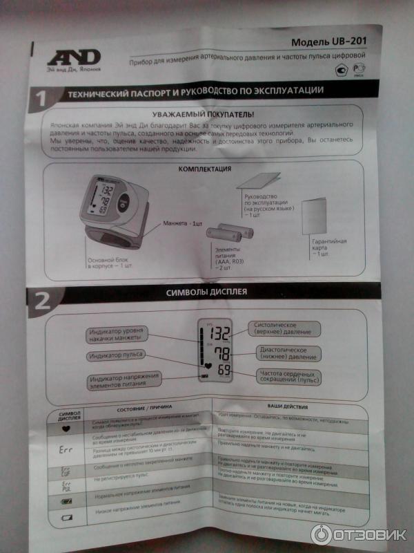 Автоматический измеритель артериального давления AND Medical UB-201