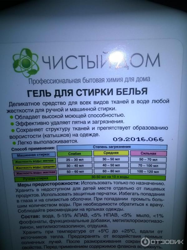 Гель для стирки белья Clean Home Универсальный фото