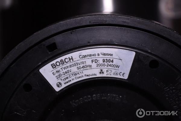 Отзыв о Электрический чайник Bosch CTWK11 Чешское качество радует и не только в 