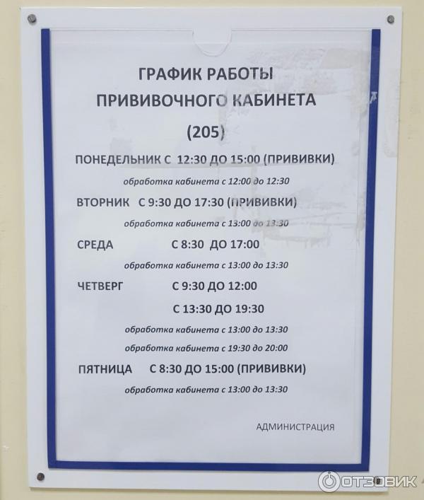 График работы кабинетов в поликлинике