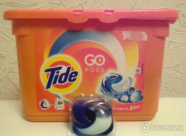 Капсулы Tide Go Pods с прикосновением аромата Lenor фото