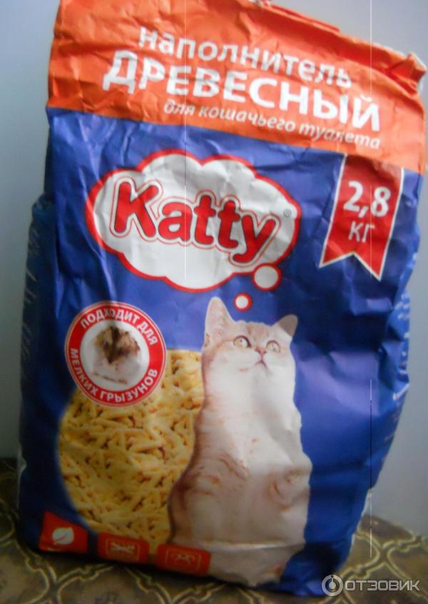 Древесный наполнитель для кошачьего туалета katty