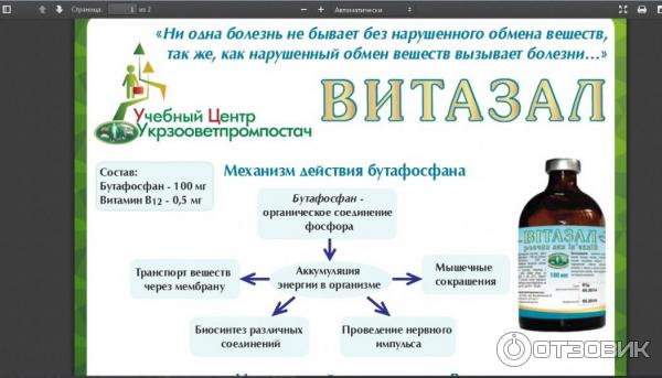 Раствор для инъекций Укрзооветпромпостач Витазал