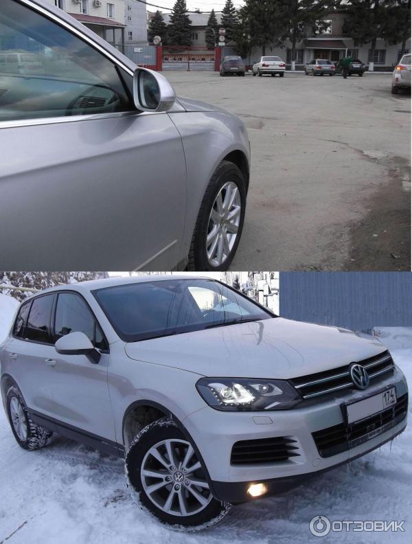 Volkswagen Passat B6 сверху, Volkswagen Touareg снизу