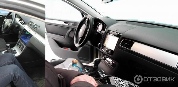 Volkswagen Passat B6 слева, Volkswagen Touareg справа