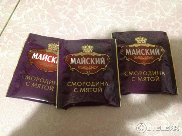 Черный чай Майский Смородина с мятой фото